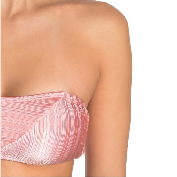 The Bikini Lab Luster Ribbed Bandeau Cheeky Bikini - Picture 2 of 15